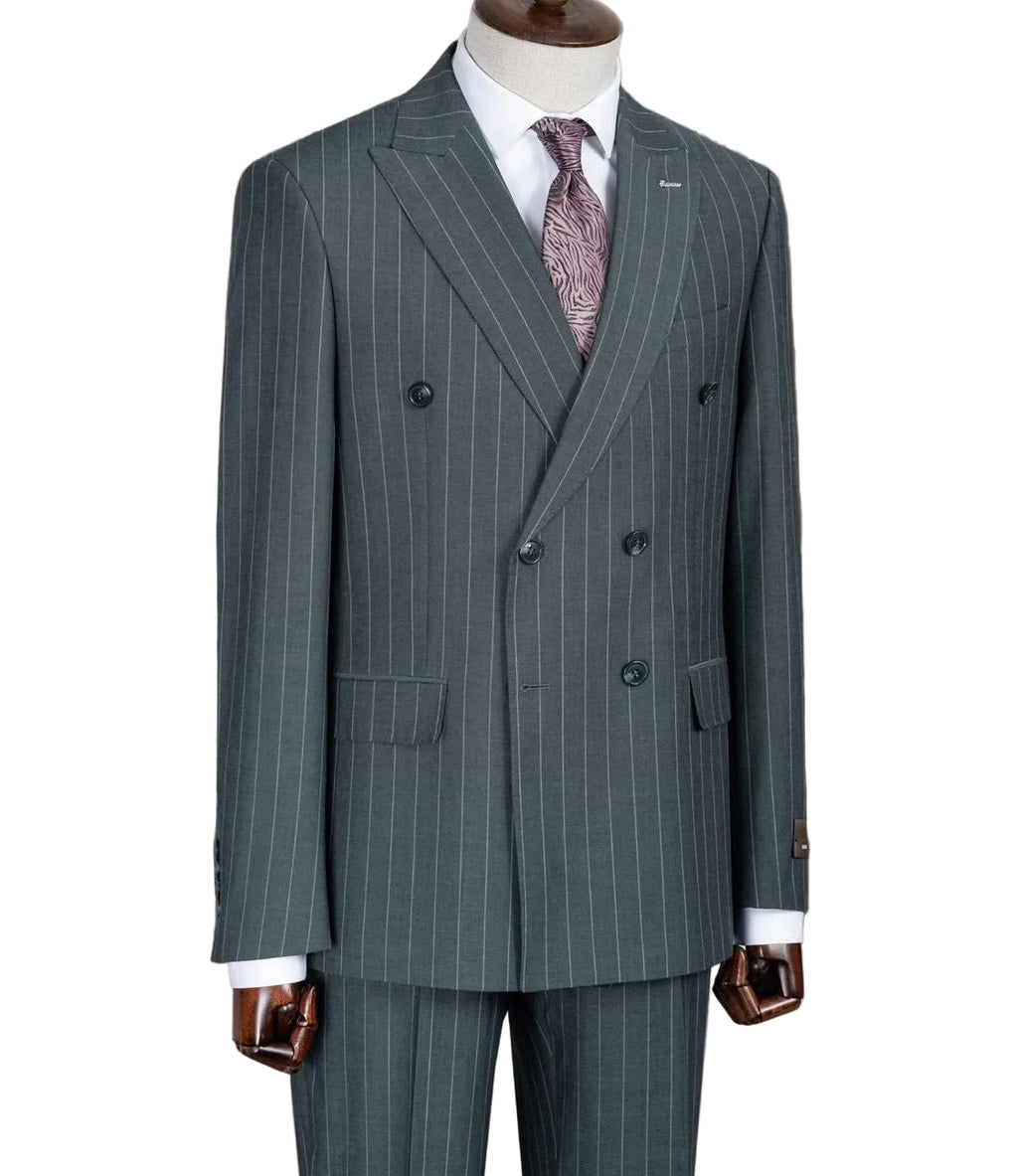 Double breasted  Stripe Suit